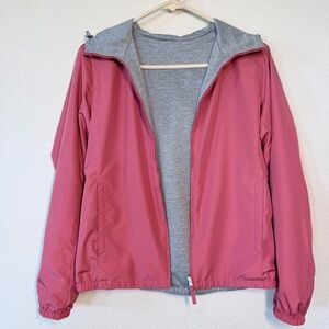 UNIQLO Women's Reversible Red and Gray Parka Jacket Size M